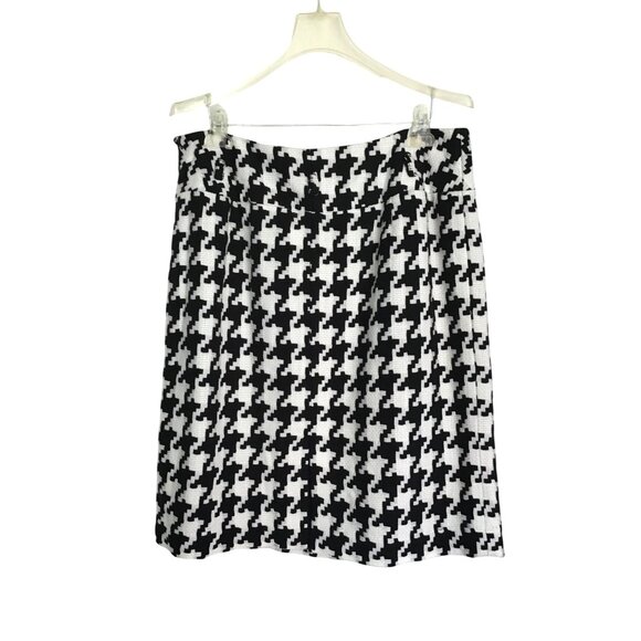 NYGARD COLLECTION- WOMEN WHITE/BLACK ZIP-UP CLOSURE KNEE LENGHT SKIRT SIZE 14 - Picture 1 of 7